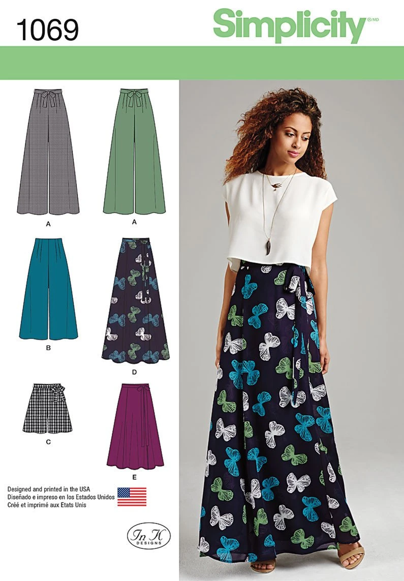 Simplicity Pattern 1069 Wide Leg Pants Or Shorts And Skirts In 2 Lengths 2 Simplicity Pattern 1069 Wide Leg Pants Or Shorts And Skirts In 2 Lengths - Image 2