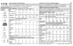 Simplicity Pattern 1110 Misses' Tiered Skirt With Length Variations -Jaycotts Shop 1110 env back