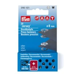 Prym 390101 Pack Of 20 Jersey Press Fasteners 8mm