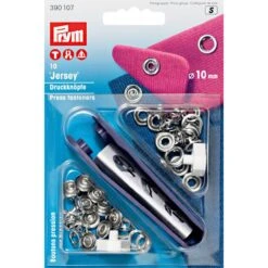 Prym 390107 Pack Of 10 Jersey Press Fasteners 10mm