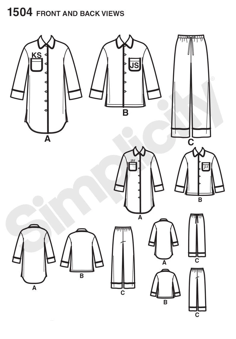 Simplicity Pattern 1504 Child's, Teens' And Adults' Loungewear | Easy 7 Simplicity Pattern 1504 Child's, Teens' And Adults' Loungewear | Easy - Image 7