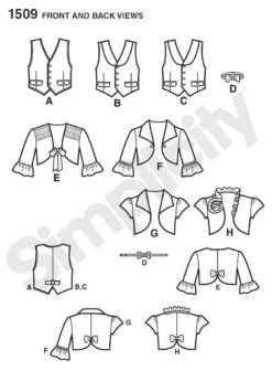 Simplicity Pattern 1509 Boy's Wedding Bow Tie And Vest -Jaycotts Shop 1509 FBV