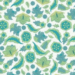 Elephant Festival Organic Cotton Fabric, Paisley Stencil