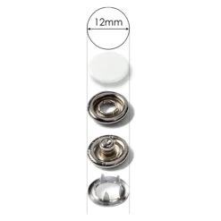 Prym 390171 Pack Of 6 White Press Fasteners 12mm Jersey -Jaycotts Shop 390171 spec