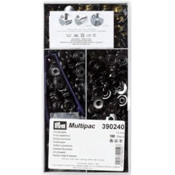Prym 390240 Pack Of 100 Black Press Fasteners 15mm Heavy
