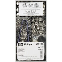 Prym 390260 Box Of 100 Silver Press Fasteners 15mm Medium