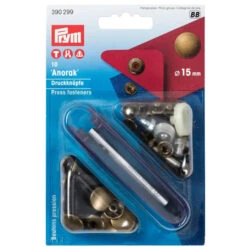 Prym 390299 Pk Of 10 Antique Brass Press Fasteners 15mm Medium