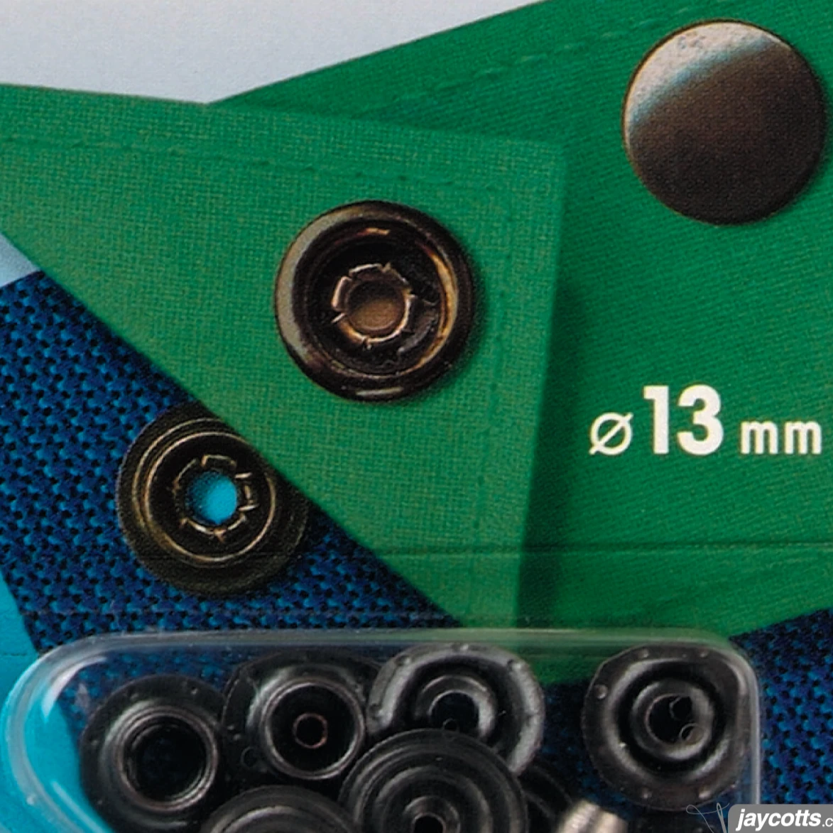 Prym 390502 Pack Of 10 Black Press Fasteners 13mm Sport Mini 2 Prym 390502 Pack Of 10 Black Press Fasteners 13mm Sport Mini - Image 2