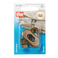 Prym Antique Brass Turn Clasp For Bags