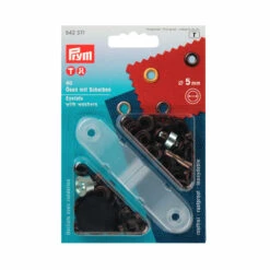 Prym Black Metal Eyelets, Size 5mm