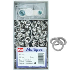 PRYM Bulk Pack Of 500 Metal Eyelets - Silver 5mm