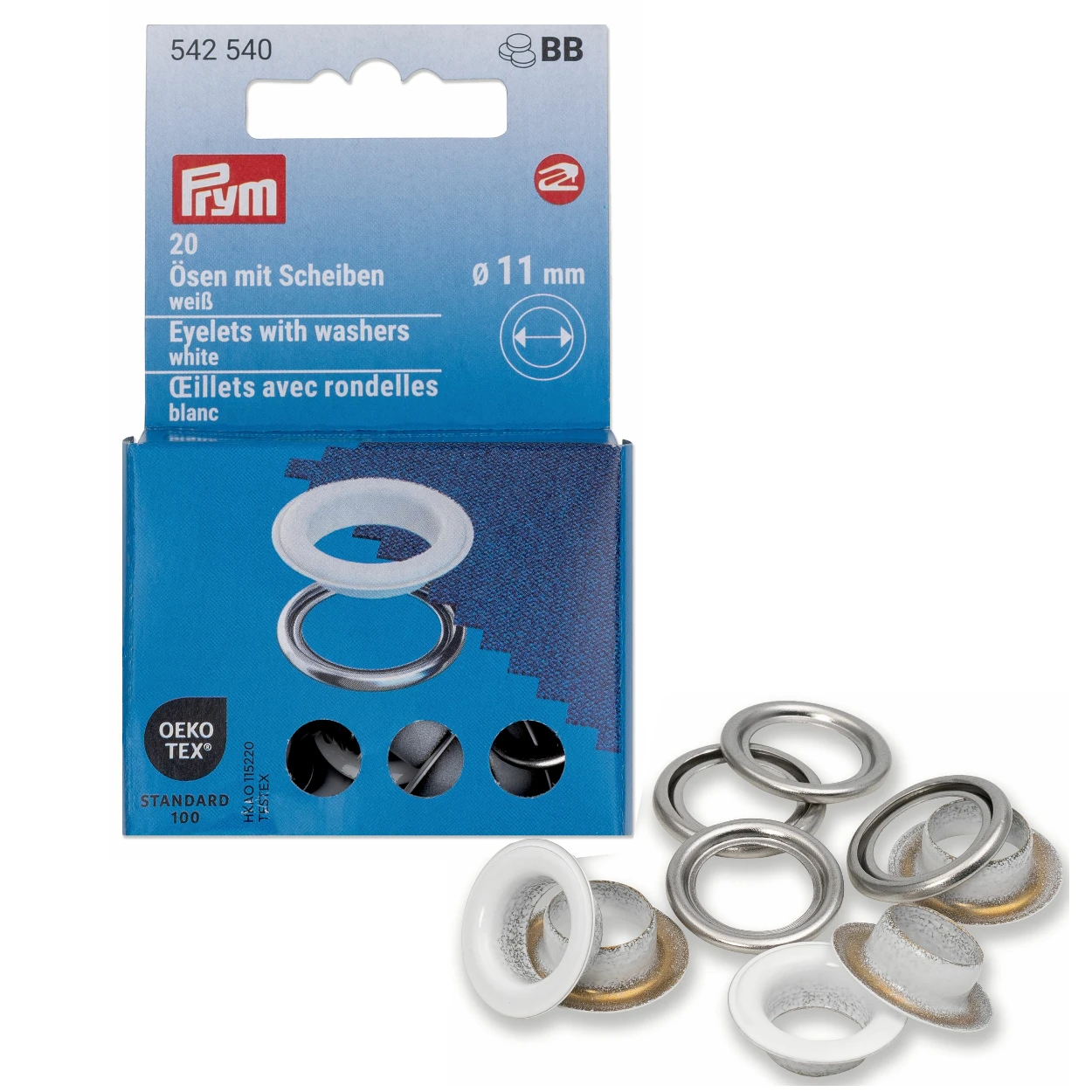 Prym Colour Eyelets 11mm | Packs Of 20 2 Prym Colour Eyelets 11mm | Packs Of 20 - Image 2