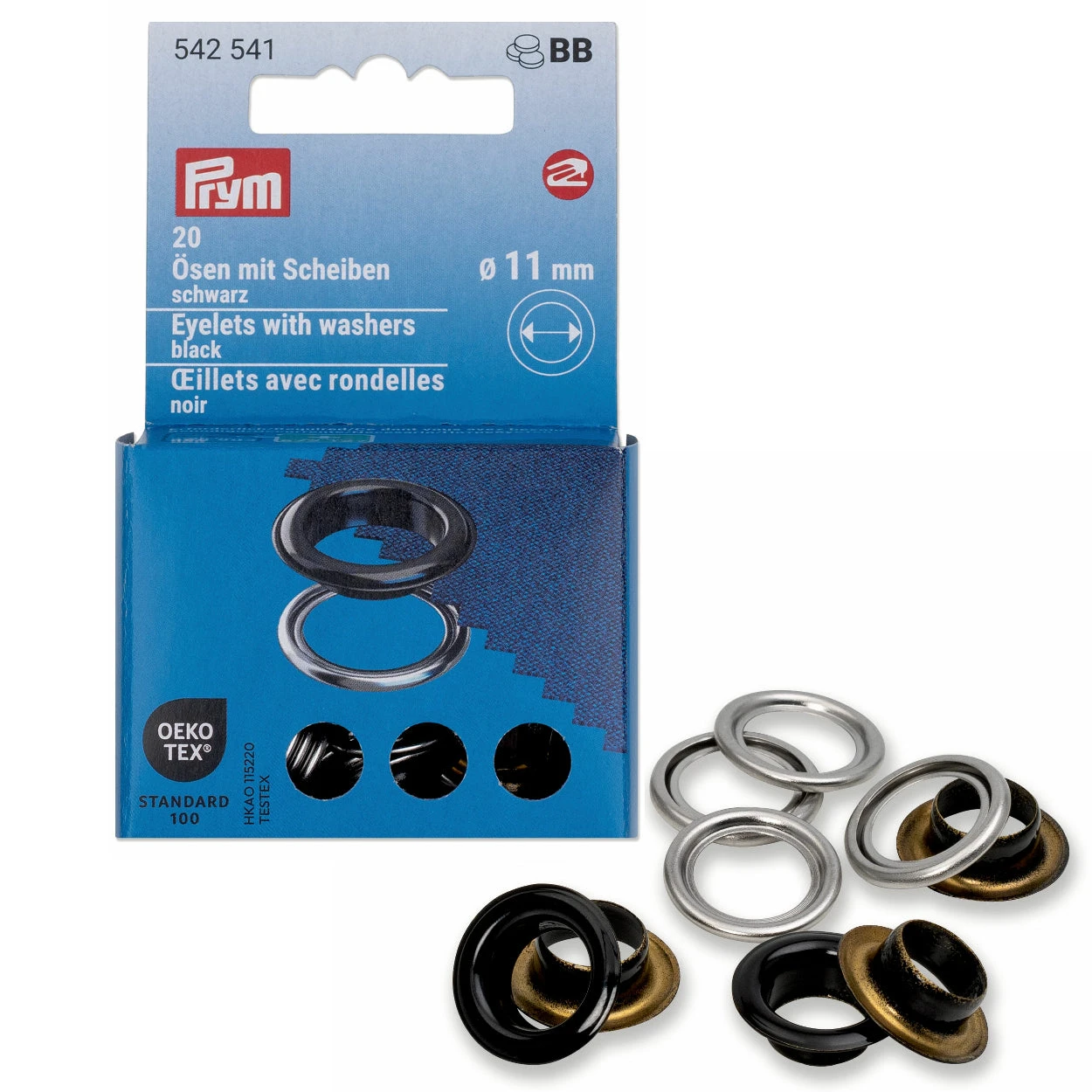 Prym Colour Eyelets 11mm | Packs Of 20 3 Prym Colour Eyelets 11mm | Packs Of 20 - Image 3