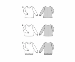 Burda Sewing Pattern 5849 Misses' Blouse -Jaycotts Shop 5849 line art