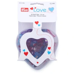 Prym Love Heart Box With 40 Fabric Clips