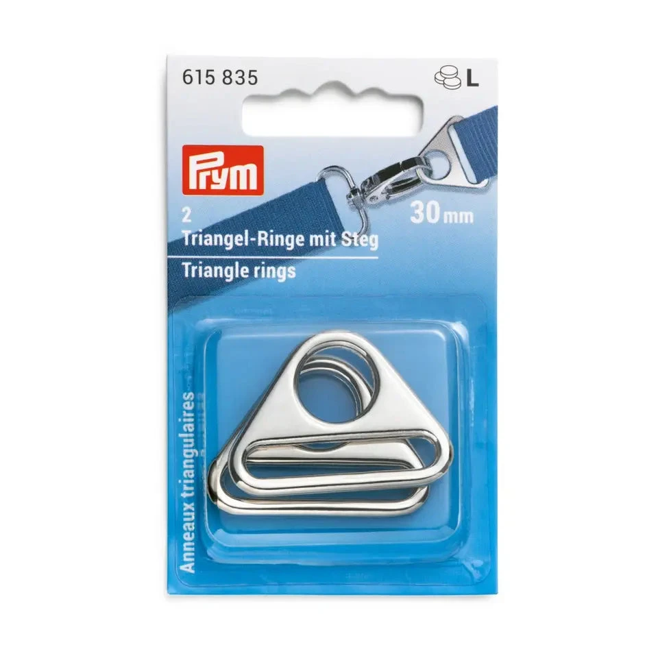Prym Silver Triangle Loops For Bag Straps 2 Prym Silver Triangle Loops For Bag Straps - Image 2