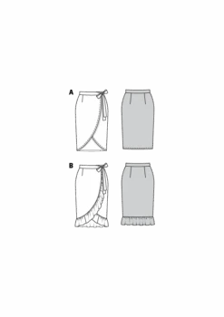 Burda 6200 Wrap Skirt With Waistband And Tie Sewing Pattern -Jaycotts Shop 6200 M