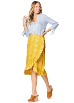 Burda 6200 Wrap Skirt With Waistband And Tie Sewing Pattern -Jaycotts Shop 6200b
