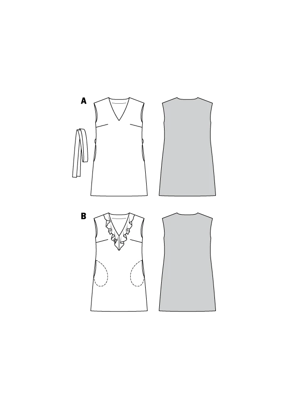 Burda 6221 Sleeveless Dress With V-Neck Sewing Pattern 9 Burda 6221 Sleeveless Dress With V-Neck Sewing Pattern - Image 9