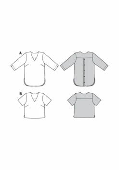 Burda 6245 Blouse With V-Neck Sewing Pattern -Jaycotts Shop 6245 M