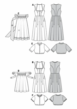 Burda 6268 Dirndl Dresses Sewing Pattern -Jaycotts Shop 6268 M