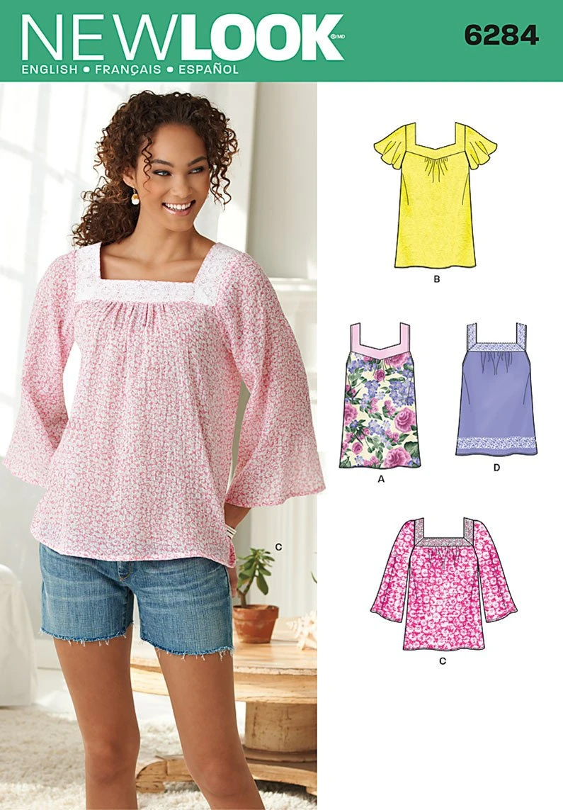 New Look NL6284 Misses' Pullover Top In 2 Lengths 2 New Look NL6284 Misses' Pullover Top In 2 Lengths - Image 2