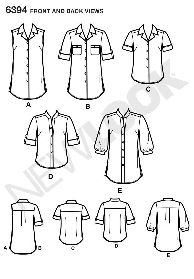 New Look NL6394 Misses' Button Front Tops 4 New Look NL6394 Misses' Button Front Tops - Image 4