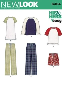 New Look NL6404 Misses' And Mens Loungewear Pattern
