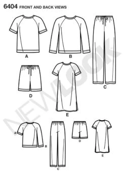 New Look NL6404 Misses' And Mens Loungewear Pattern -Jaycotts Shop 6404 fbv