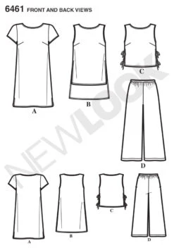 New Look NL6461 Misses' Dress, Tunic, Top And Cropped Pants -Jaycotts Shop 6461 FBV