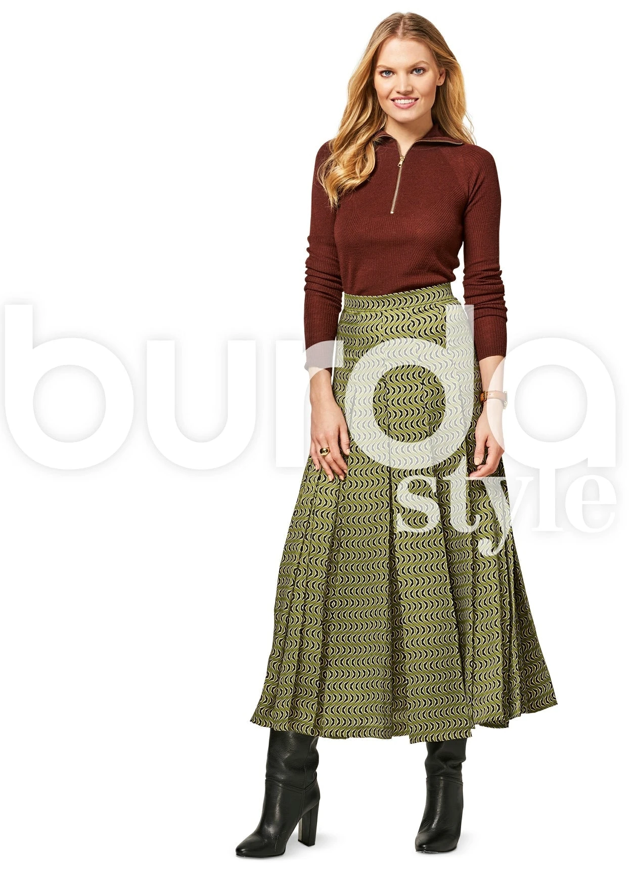 Burda 6466 Women’s Pleated Skirt Sewing Pattern 2 Burda 6466 Women’s Pleated Skirt Sewing Pattern - Image 2