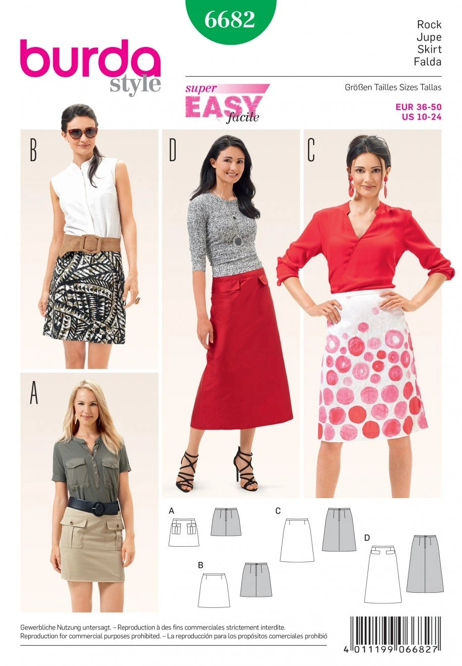 Burda 6682 Women's Skirt Sewing Pattern 2 Burda 6682 Women's Skirt Sewing Pattern - Image 2