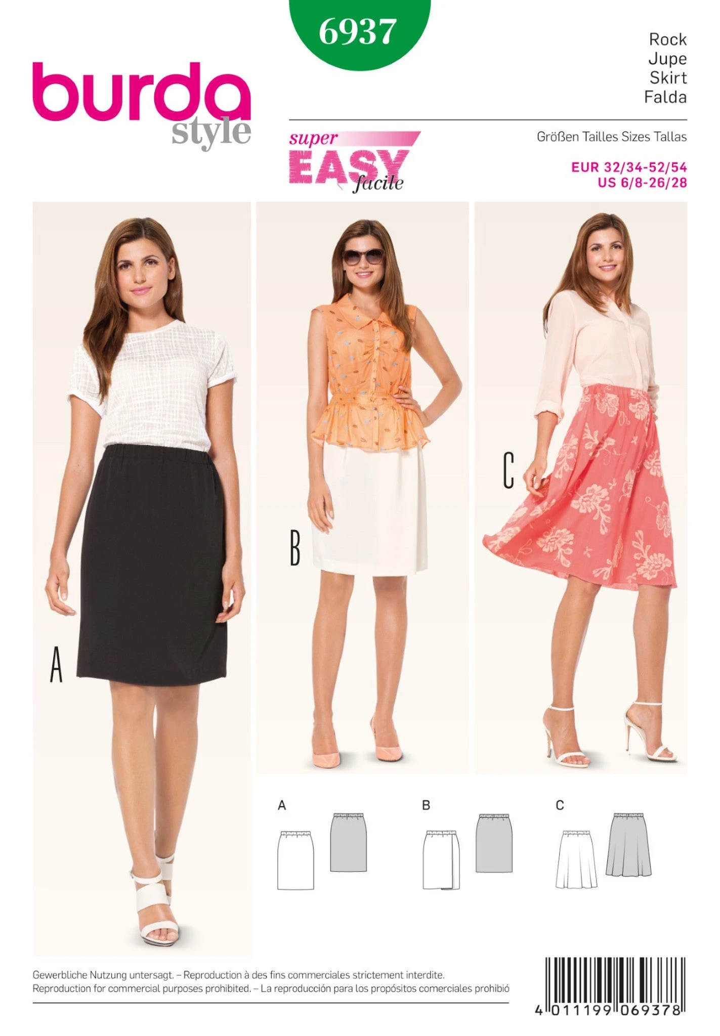 Burda 6937 Midi Skirts Sewing Pattern 1 Burda 6937 Midi Skirts Sewing Pattern