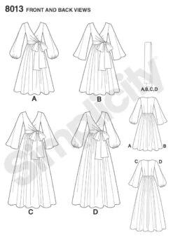 Simplicity Pattern 8013 Misses' Vintage 1970s Dresses -Jaycotts Shop 8013 FBV
