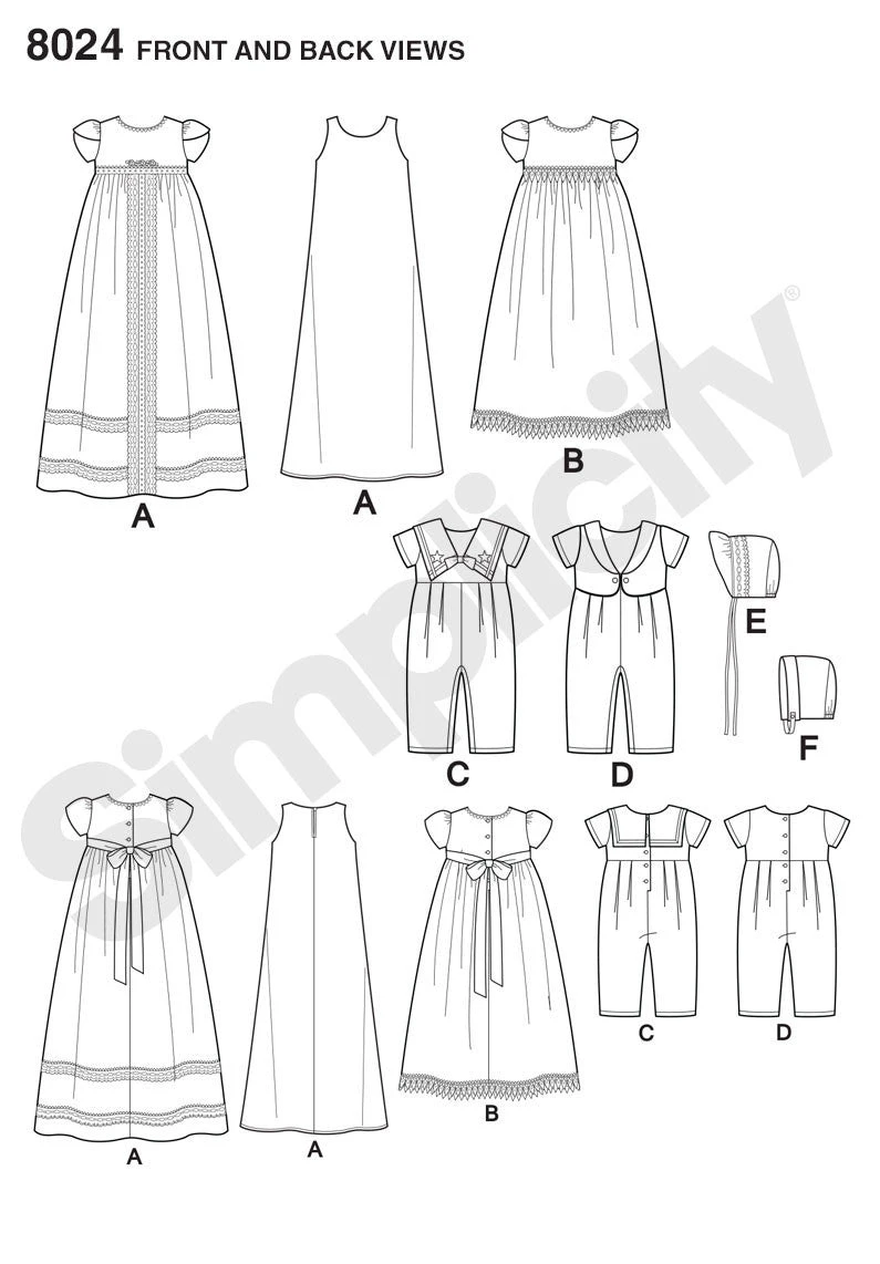 Simplicity Pattern 8024 Classic Christening Gowns Pattern 6 Simplicity Pattern 8024 Classic Christening Gowns Pattern - Image 6