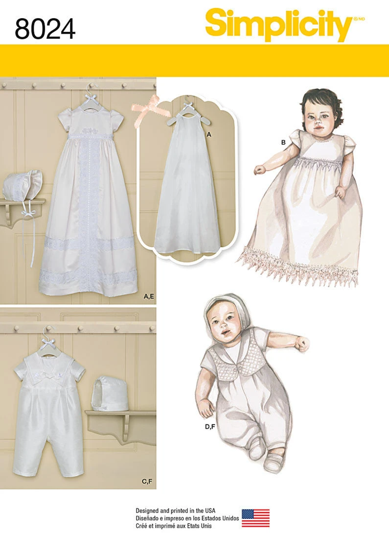 Simplicity Pattern 8024 Classic Christening Gowns Pattern 2 Simplicity Pattern 8024 Classic Christening Gowns Pattern - Image 2