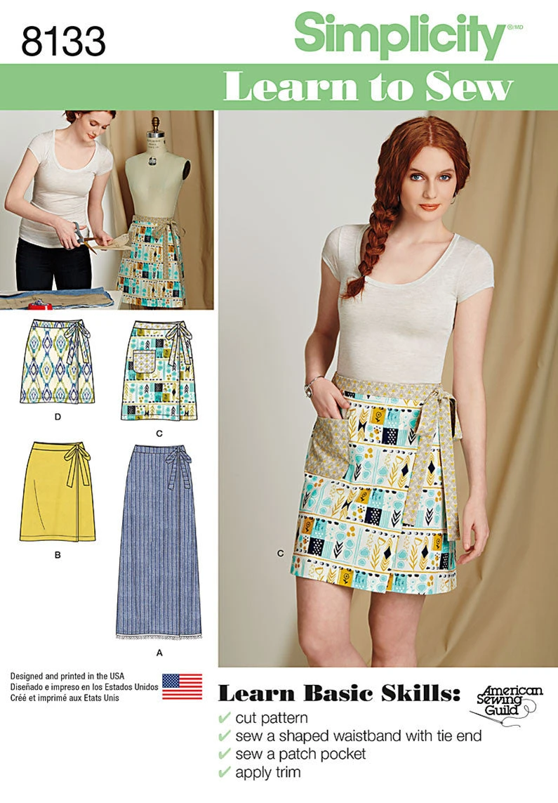 Simplicity Pattern 8133 Learn To Sew Skirt Pattern For Miss 2 Simplicity Pattern 8133 Learn To Sew Skirt Pattern For Miss - Image 2