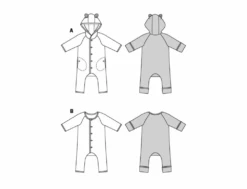 Burda Sewing Pattern 9235 Babies' Jumpsuit -Jaycotts Shop 9235 line art