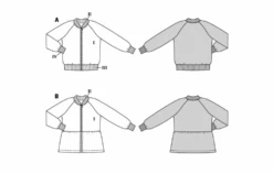 Burda Sewing Pattern 9237 Children's Blouson Top -Jaycotts Shop 9237 line art