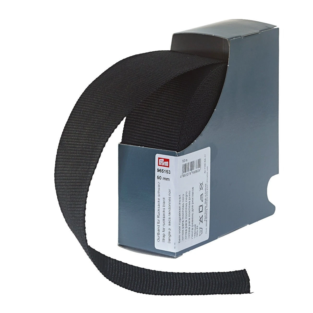 Prym 50mm Wide Black Strapping For Rucksacks And Bags | 10m Rolls 1 Prym 50mm Wide Black Strapping For Rucksacks And Bags | 10m Rolls
