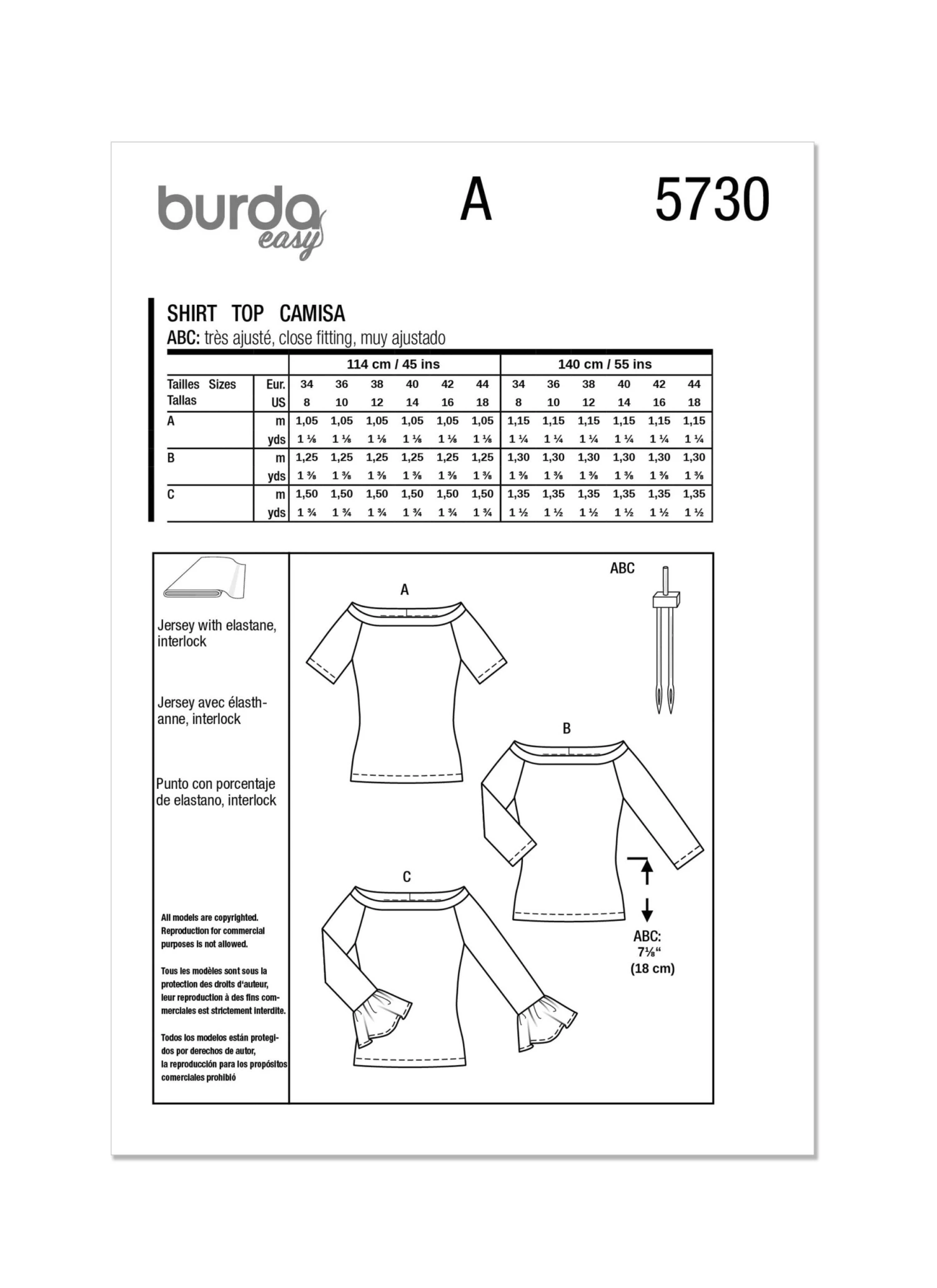 Burda Style Sewing Pattern 5730 Misses' Top 5 Burda Style Sewing Pattern 5730 Misses' Top - Image 5