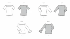 Burda Style Sewing Pattern 5730 Misses' Top 23 Burda Style Sewing Pattern 5730 Misses' Top -Jaycotts Shop B5730 line art