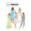 Butterick 5792 Misses' Nightwear Pattern Top, Gown And Pants