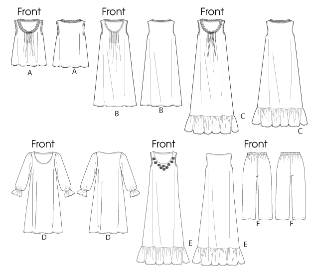 Butterick 5792 Misses' Nightwear Pattern Top, Gown And Pants 8 Butterick 5792 Misses' Nightwear Pattern Top, Gown And Pants - Image 8