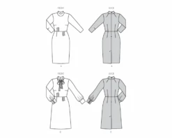 Burda Style Pattern 5798 Misses' Dress -Jaycotts Shop B5798 line art