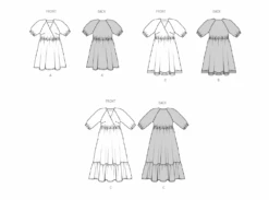 Burda Style 5803 Easy To Sew Dress Pattern -Jaycotts Shop B5803 line art