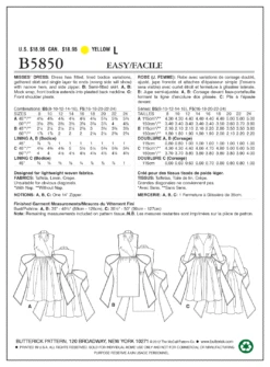 Butterick 5850 Misses' Dress Pattern | Easy -Jaycotts Shop B5850 1