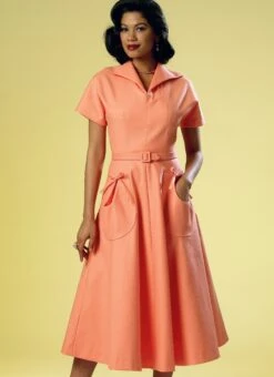 Butterick 6055 Dress And Belt Fifties Vintage Pattern