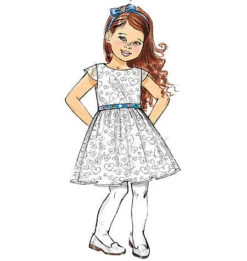 Butterick 6201 Children's/Girls' Dress Pattern -Jaycotts Shop B6201 full 3