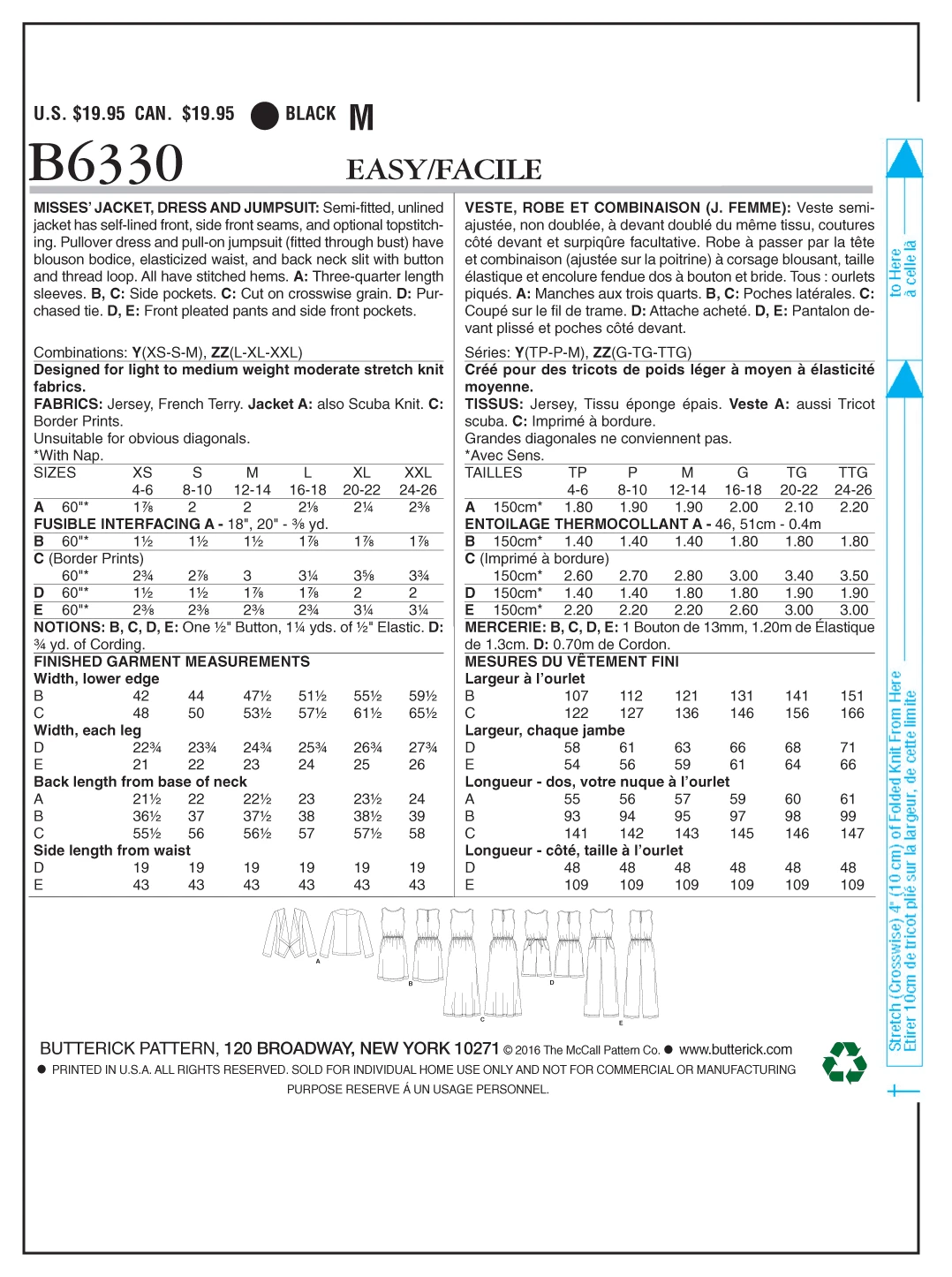 Butterick 6330 Jacket, Dress, Romper And Jumpsuits Sewing Pattern 6 Butterick 6330 Jacket, Dress, Romper And Jumpsuits Sewing Pattern - Image 6